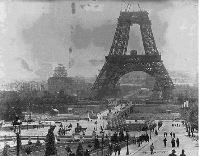 Eiffel Tower under construction, from July 1888